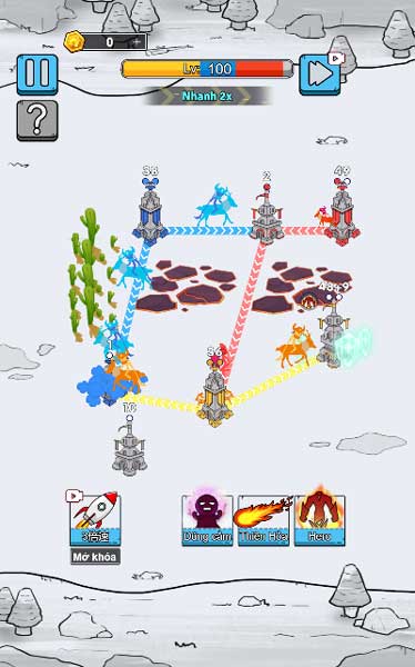 Chiếm hết các tháp của kẻ địch để giành chiến thắng