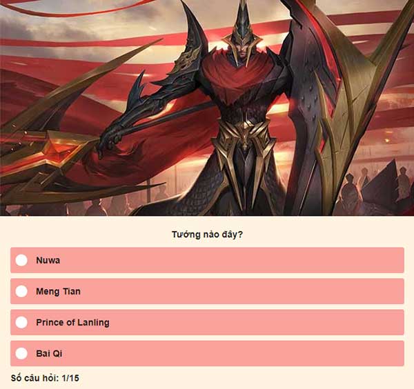 Xem bạn nhớ được bao nhiêu tướng của Vương Giả Vinh Diệu