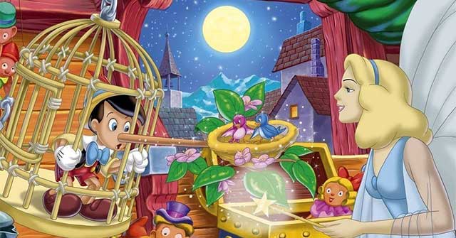 Khi tham gia đoàn kịch múa rối Stromboli, Pinocchio đã bị nhốt vào đâu?