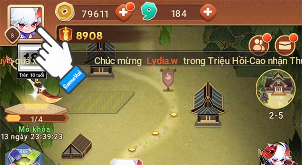 Chạm vào ảnh đại diện