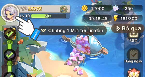 Chạm vào ảnh đại diện