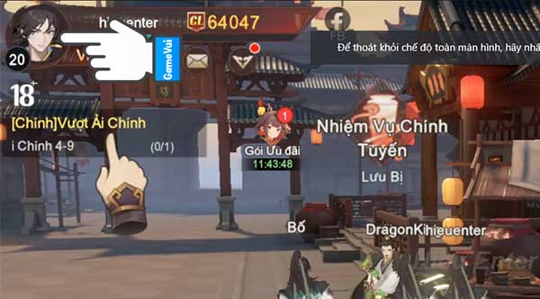 Chạm vào ảnh đại diện