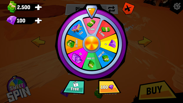 Vòng quay thưởng hằng ngày.