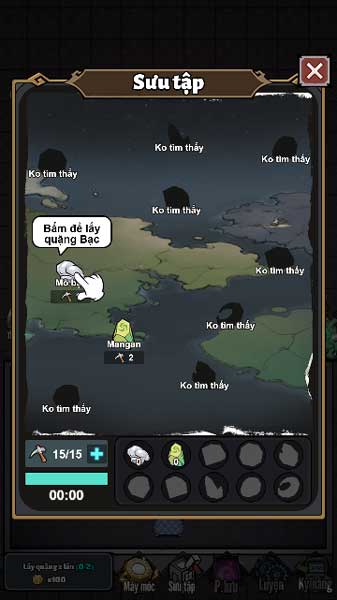 Khai thác quặng để nâng cấp sức mạnh chiến đấu