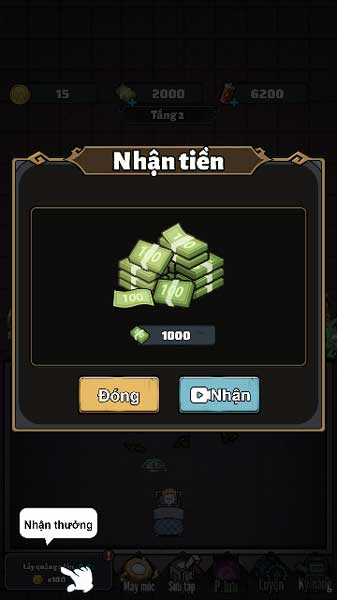 Xem video QC để nhận thêm vật phẩm