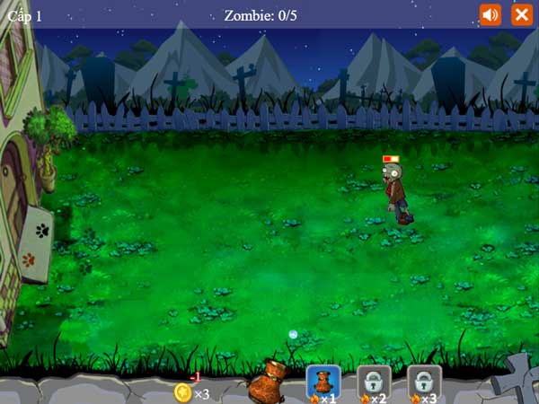 Bấm chuột để bắn hạ xác sống Zombie