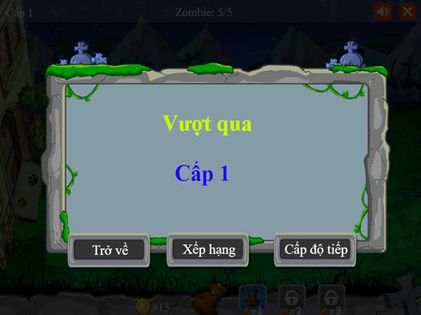 Giành chiến thắng khi tiêu diệt hết thây ma