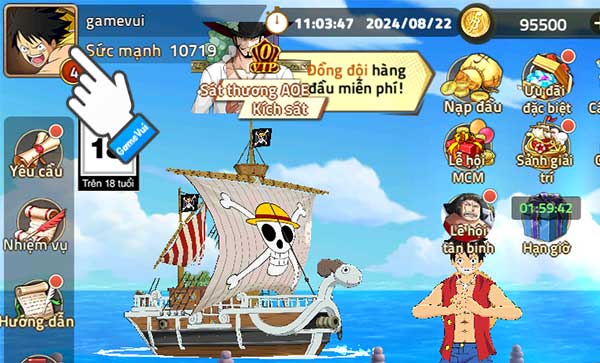 Chạm vào ảnh đại diện