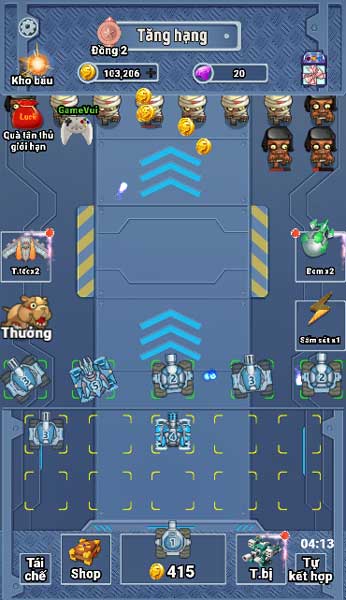 Đặt tháp pháo lên bệ để chiến đấu