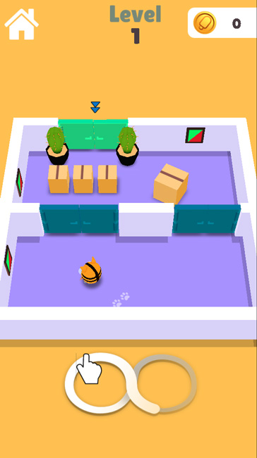 Tìm cách di chuyển tới cánh cửa màu xanh lá cây để thắng.