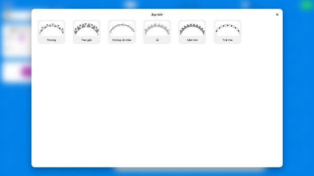Bạn có thể tham khảo một số mẫu họa tiết.