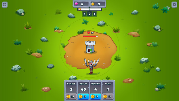 Đánh bại toàn bộ các kẻ địch để bảo vệ tòa tháp.