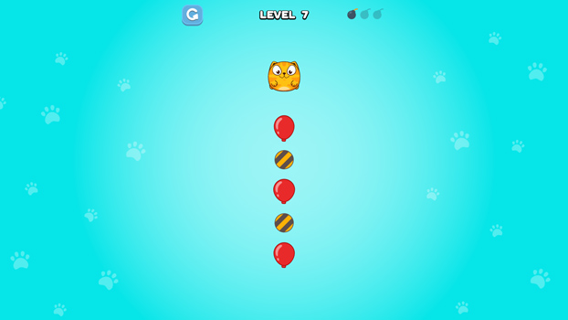 Giúp mèo phá hủy tất cả quả bóng để vượt qua màn chơi.