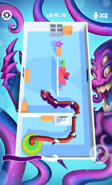 Điều khiển xúc tu đi bắt con mồi