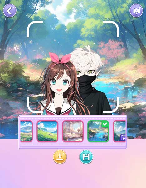 Kết hợp các hình mẫu Anime đẹp mắt và ảnh phong cảnh