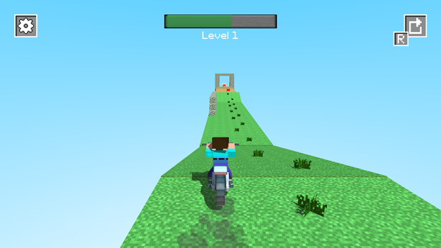 Điều khiển xe máy vượt qua các chướng ngại vật.