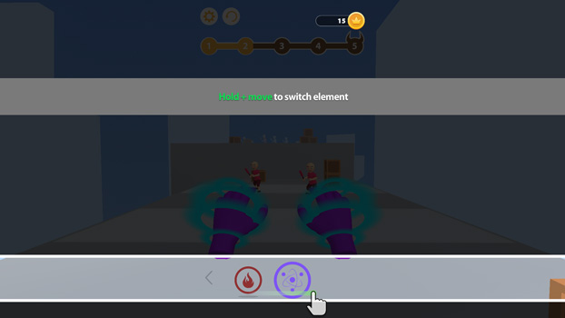 Lựa chọn các nguyên tố phù hợp để đánh bại kẻ thù.