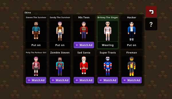 Rất nhiều mẫu Skin để người chơi thay đổi