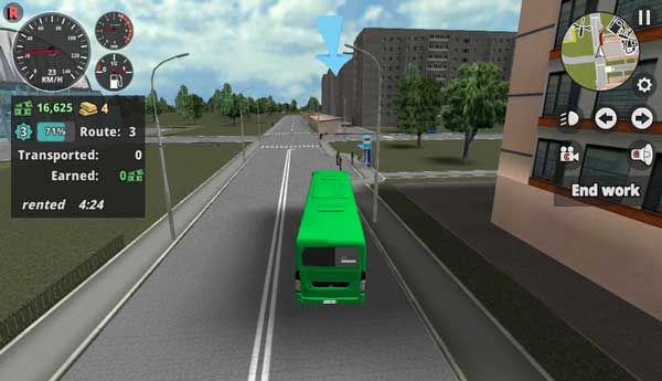 Điều khiển xe buýt di chuyển, vào bến để đón khách