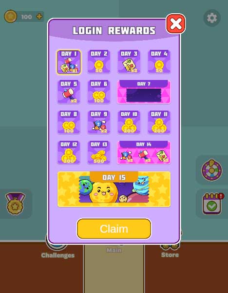 Đăng nhập game và nhận quà hàng ngày