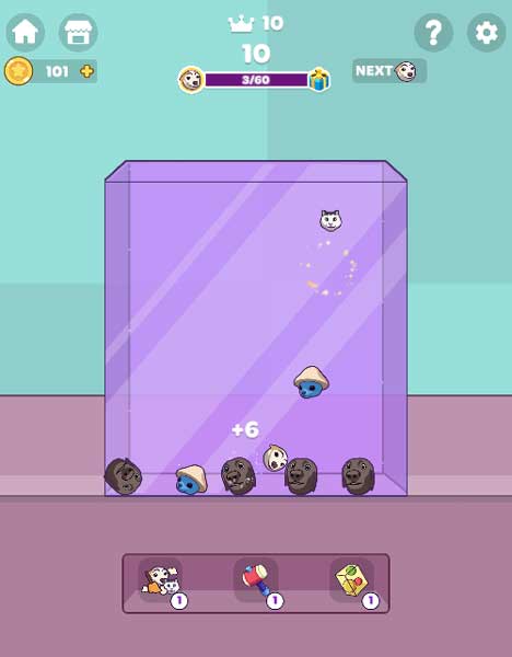 Thả icon động vật từ trên xuống