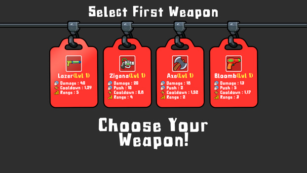 Lựa chọn vũ khí khởi đầu.