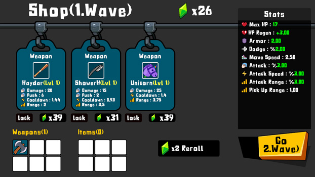 Mua các vũ khí mạnh mẽ để nâng cao sức chiến đấu.