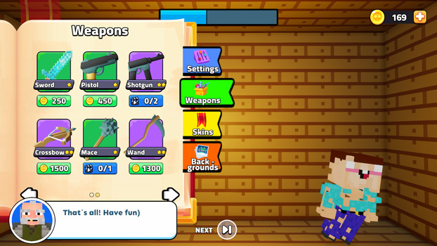 Dùng vàng để khám phá thêm nhiều vũ khí.