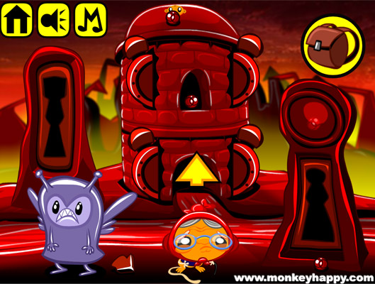 Chơi game Chú khỉ buồn: Ngắt đèn lâu đài đỏ - GameVui.vn