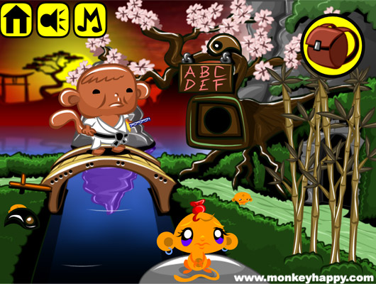 Chơi game Chú khỉ buồn: Vườn thiền - GameVui.vn