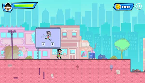 Điều khiển các nhân vật Teen Titans di chuyển