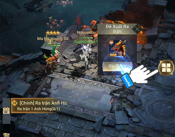 Chạm vào biểu tượng 4 ô vuông