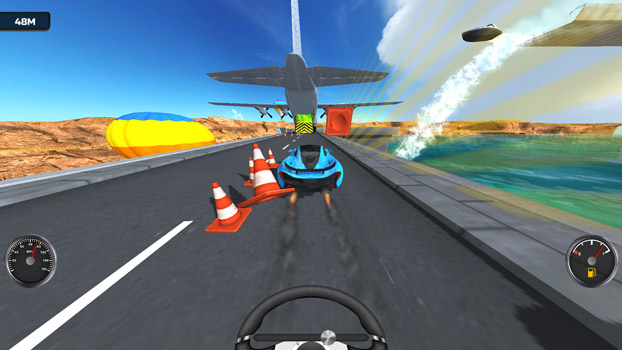 Vượt các chướng ngại vật để lên được máy bay.