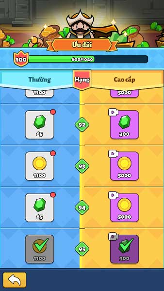 Tăng cấp độ để nhận nhiều phần thưởng hấp dẫn