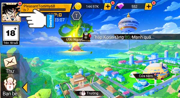 Chạm vào ảnh đại diện