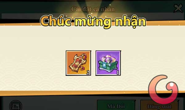 Phần thưởng đổi code