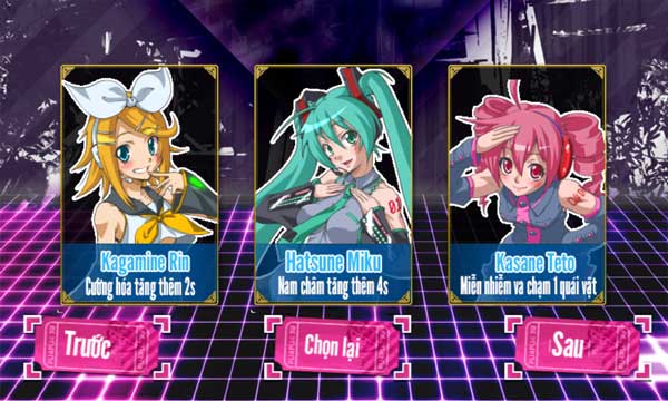 Lựa chọn 1 trong 3 nhân vật yêu thích