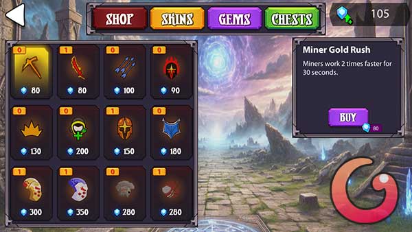 Mua vật nâng cấp sức mạnh