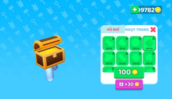 Thu thập thêm xu vàng hoặc xem video QC để nhận miễn phí