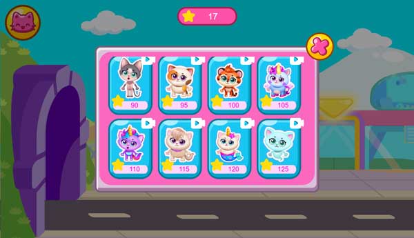 Rất nhiều nhân vật Mèo cute có trong Shop cửa hàng