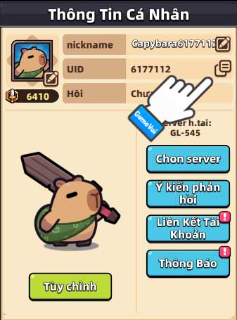 Sao chép ID nhân vật