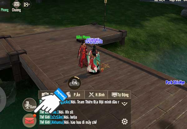 Chạm vào biểu tượng lá thư