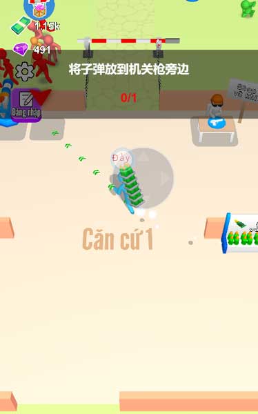 Thu thập đạn để dùng tháp pháo