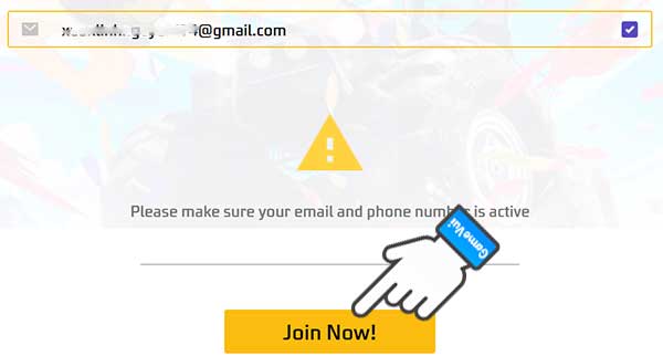 Điền địa chỉ email