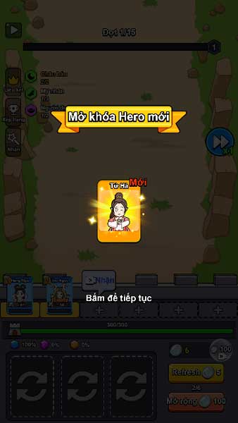 Nhận Hero khi đạt đủ điều kiện