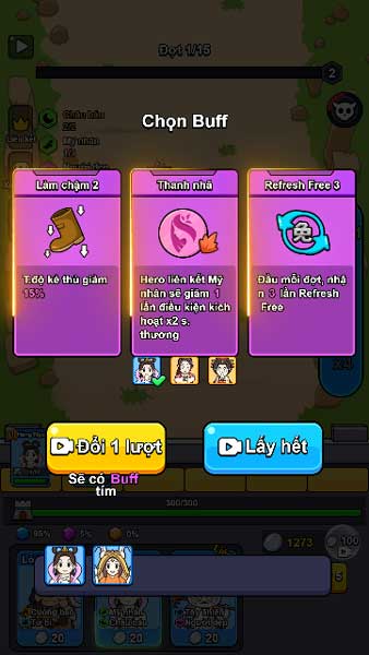 Nhận Buff sau mỗi đợt quái vật tấn công