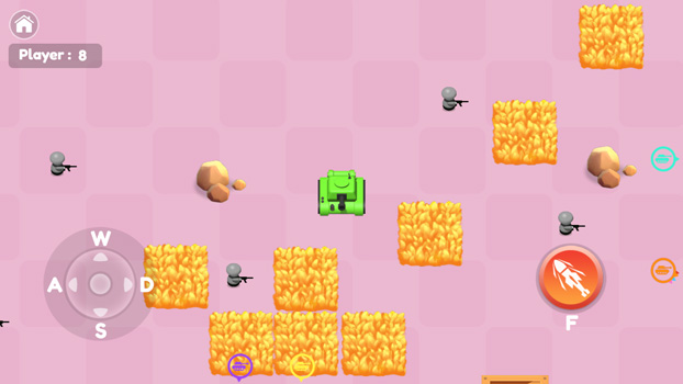 Thu thập vật phẩm, đánh bại tất cả xe tăng khác để giành chiến thắng.