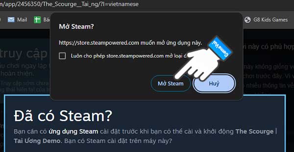 Mở Steam
