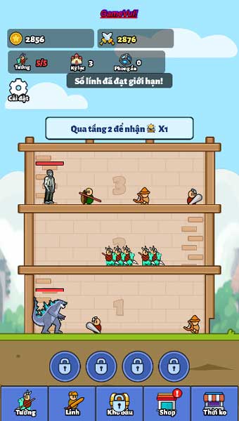 Tăng cấp và leo thật nhiều tầng tháp thử thách