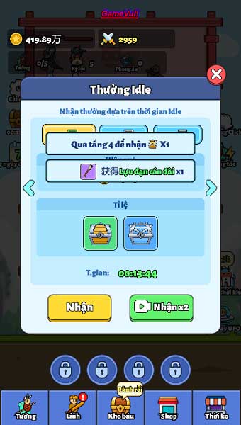 Thưởng thời gian treo máy Idle